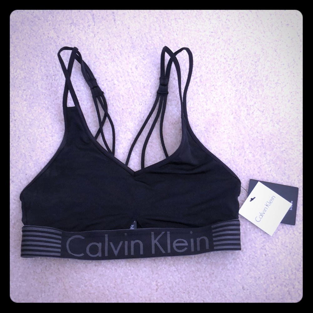 Black Calvin Klein sports bra